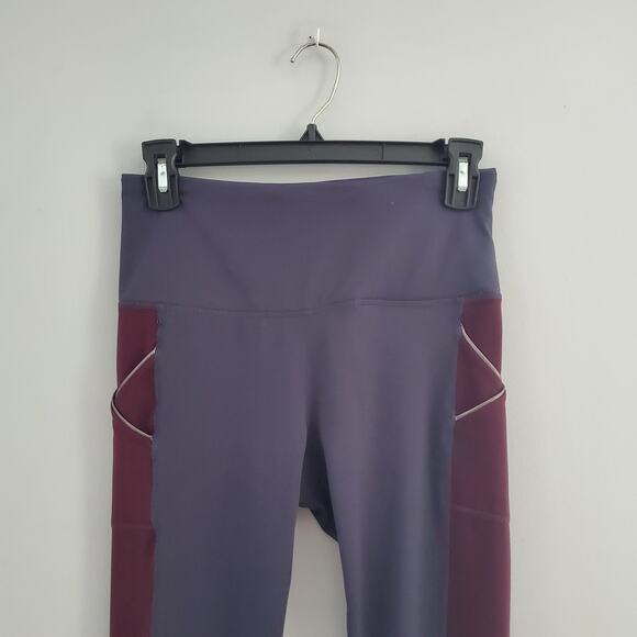 GAIAM Women's Gray Maroon Yoga Leggings Size S - Picture 3 of 5